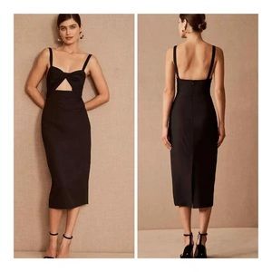 BHLDN Evonna Cut Out Black MIDI Dress